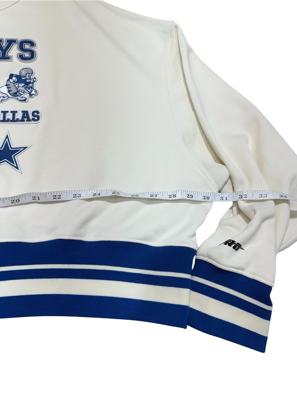 Dallas Cowboys Womens XL Oversized Sweatshirt Pullover Ivory Blue NFL Football - Picture 5 of 15